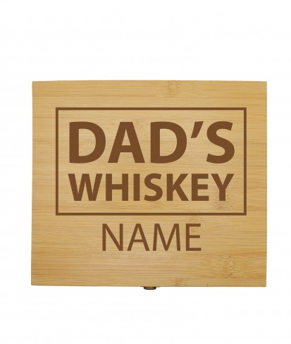 Personalised Dad's Wooden Whisky Box Gift Set 